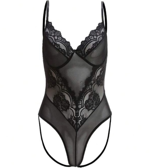 Black Lace Mesh Teddy - Picture 8 of 16